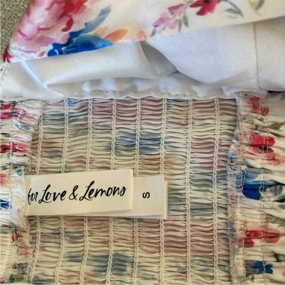 For Love & Lemon Top Size Small NWOT Beautiful Sexy Floral Crop Top Ruffle - Picture 7 of 13